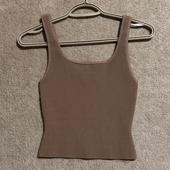 Aritzia Tops - BABATON Ribbed Brown Tank Top